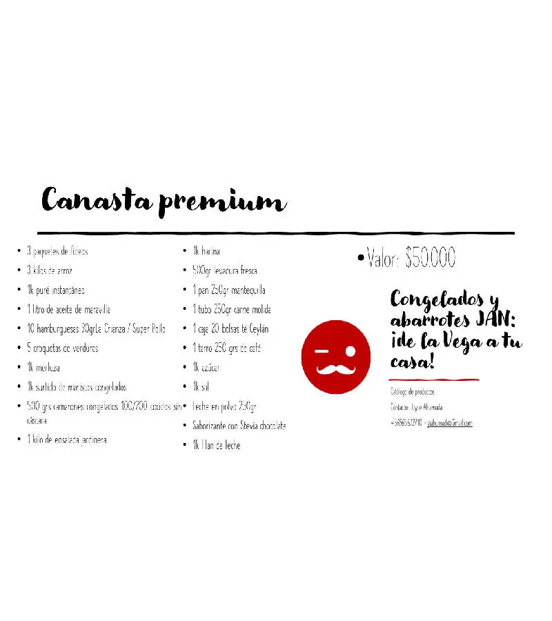 Canasta Premium - Abarrotes Y Congelados Jan
