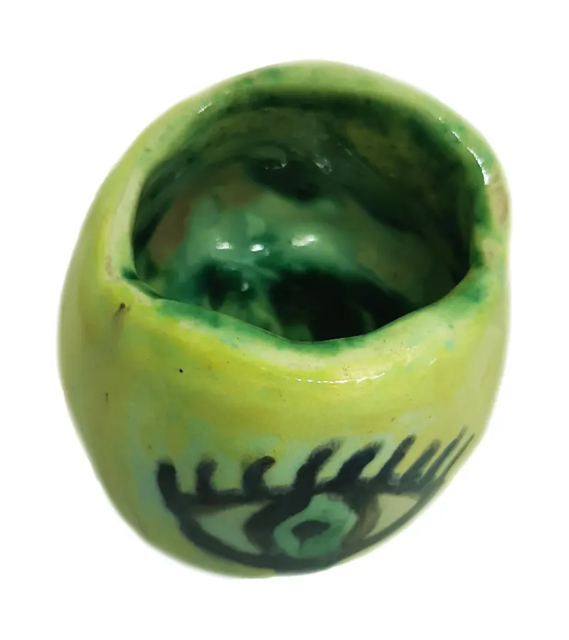Mate "el Ojo Que Todo Lo Ve Derretido" Cerámica Esmaltada