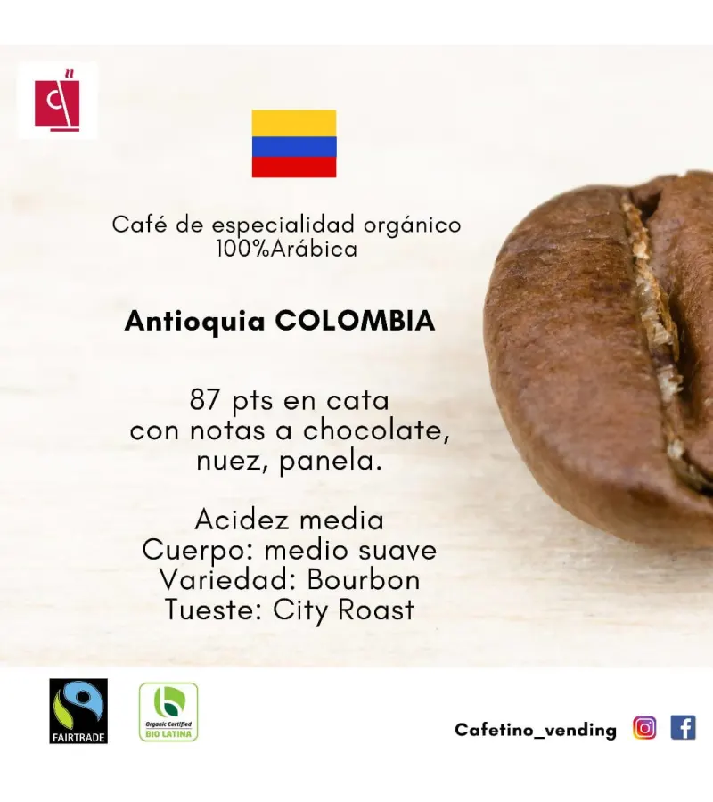 Café Antioquia Colombia Formato 400 G - Orgánico De Especialidad