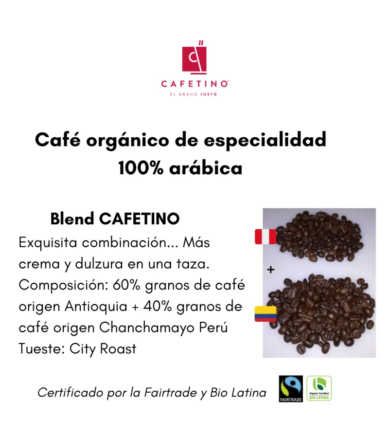 Blend Cafetino (combinación De Granos De Café Colombia Y Perú) Formato 250 G