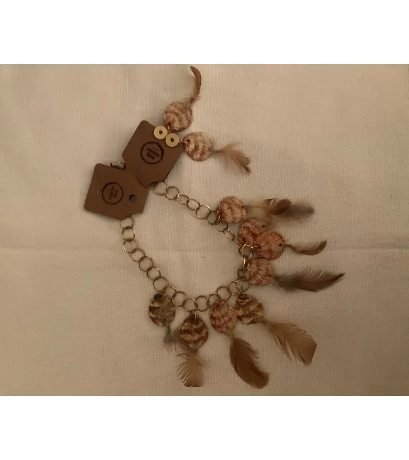 Conjunto De Aros Y Collar De Porcelana (a418)