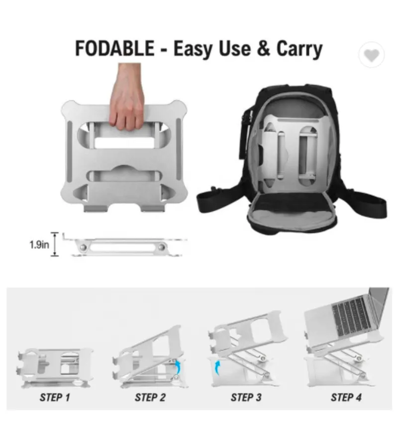 Soporte Ergonómico Aluminio Antideslizante, Ajustable Desde Tablet A Grandes Laptop