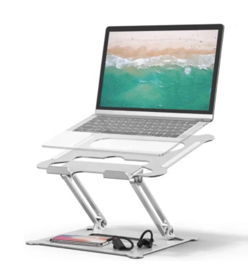 Soporte Ergonómico Aluminio Antideslizante, Ajustable Desde Tablet A Grandes Laptop