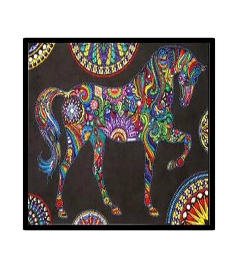 Pintura De Diamantes Diamond Painting Caballo Indio 30x30 Cms