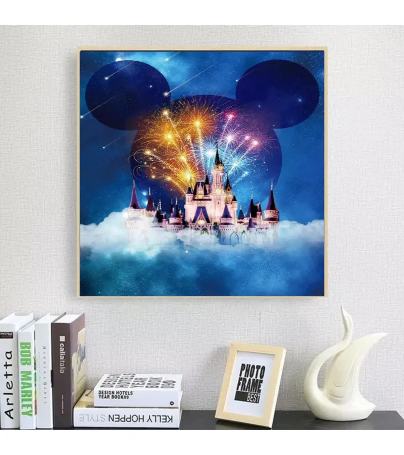 Pintura De Diamantes Diamond Painting Castillo Disney 30x30 Cms