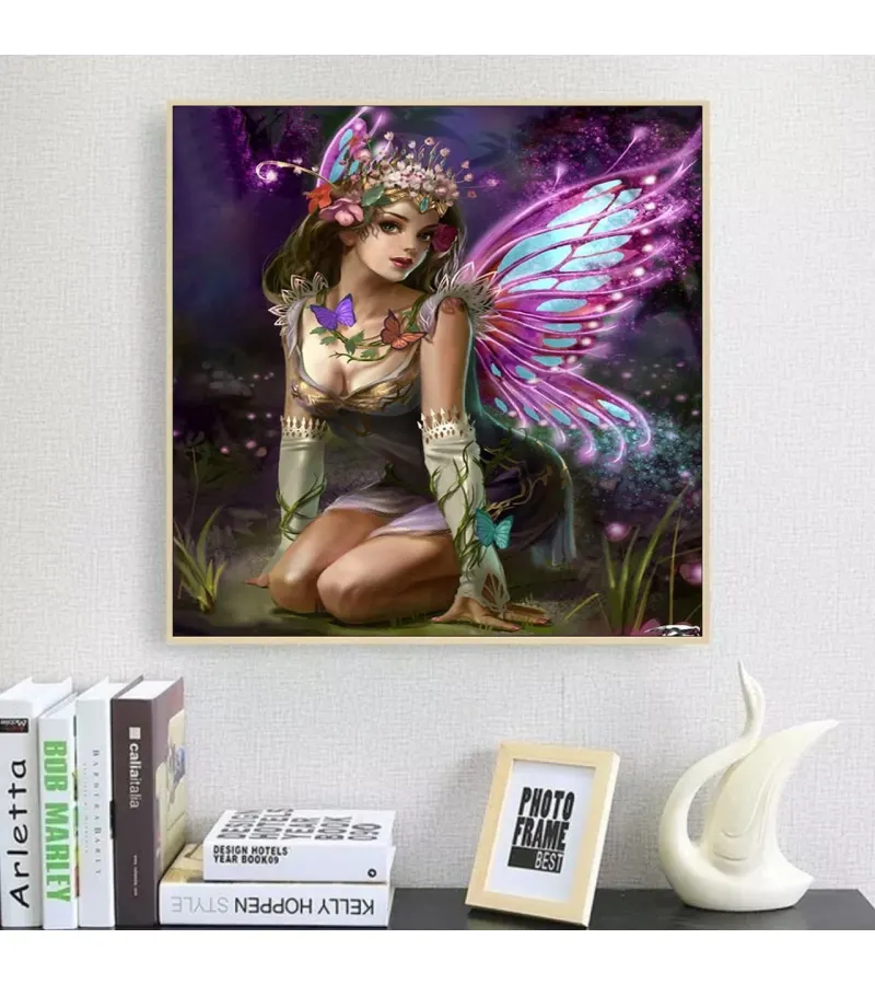 Pintura De Diamantes Diamond Painting Hada 30x30 Cms