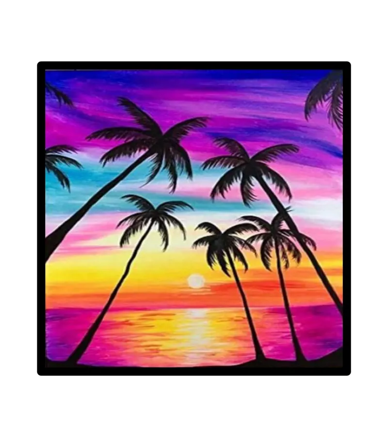 Pinturas De Diamantes Diamond Painting Isla Atardecer 30x30 Cms