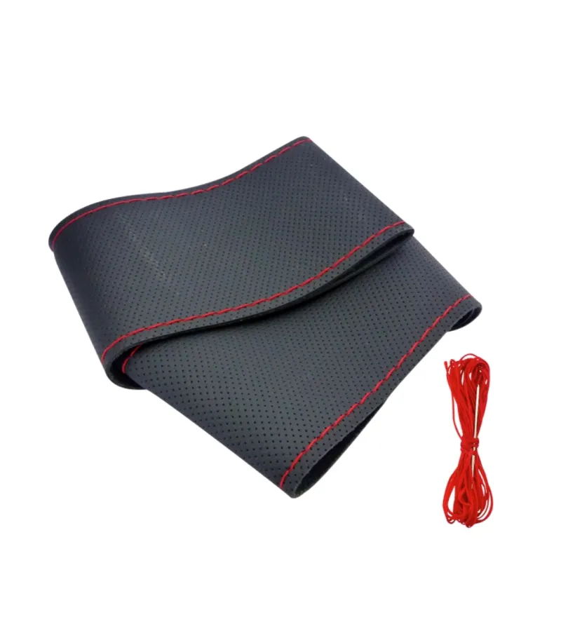 Cubre Volante Ecocuero Hilo Rojo O Negro