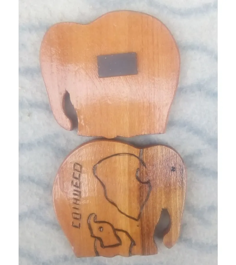 Imanes Para Nevera En Madera - Elefantes