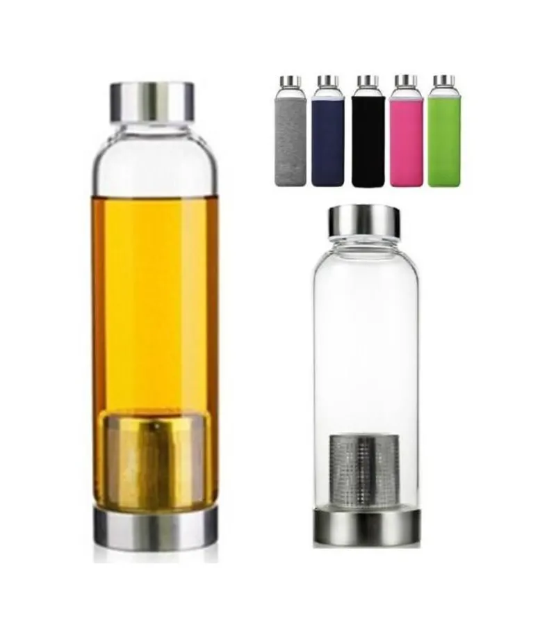 Botella De Vidrio Té E Infusiones 550ml Verde