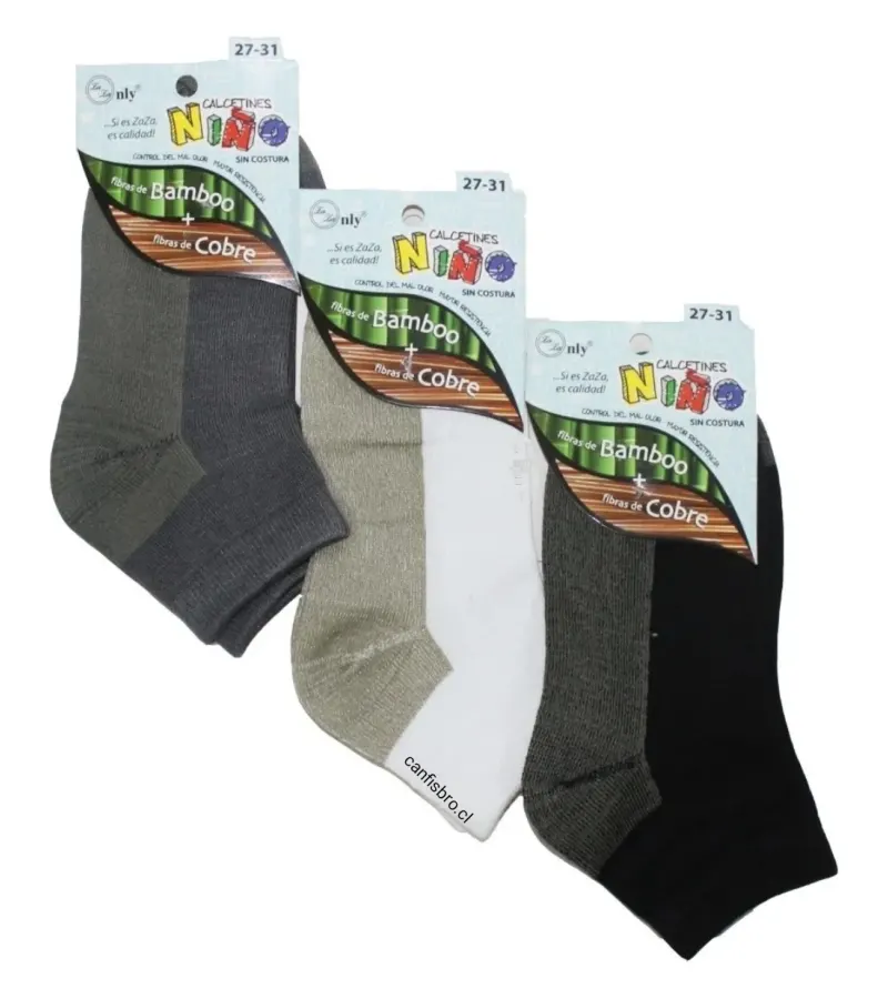 Calcetines 27 Al 31 6 Tobilleras Bamboo Niños Sin Costuras Calcetines 27 Al 31 6 Tobilleras Bamboo Niños Sin Costuras