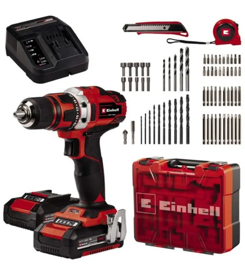 Taladro Inalam Einhell Te Cd 18/40 + 2 Bat 2ah + Kit 69 Accesorios