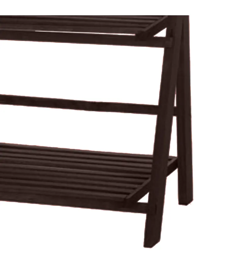 Estante Organizador De Madera 2 Niveles Caoba