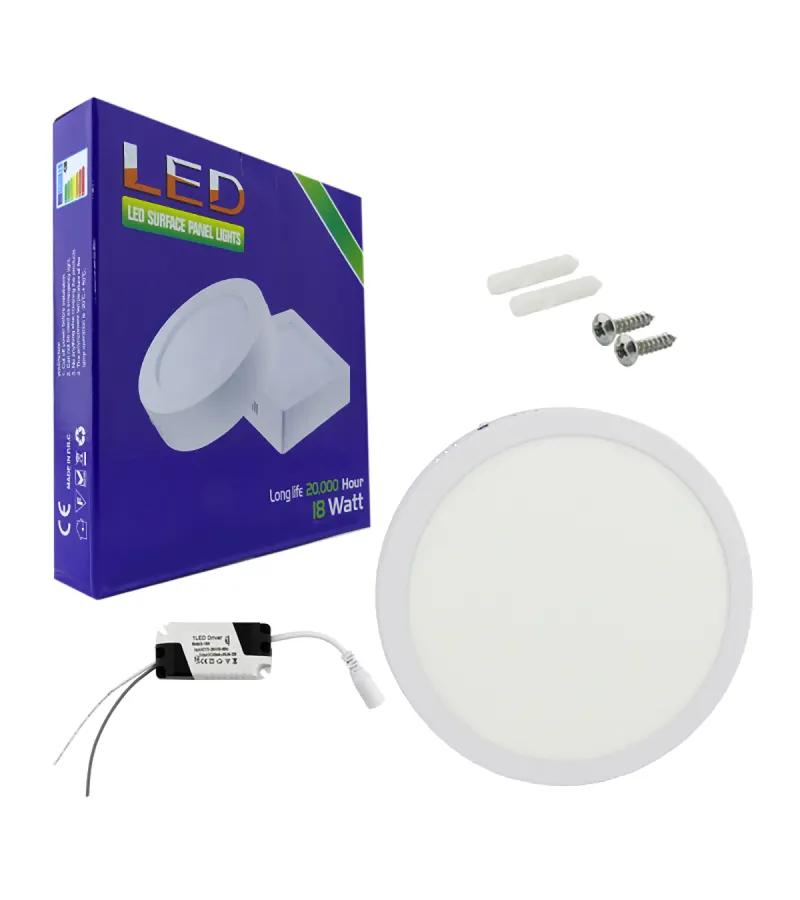 Foco Led Panel Sobrepuesto 18 Watts Luz Calida