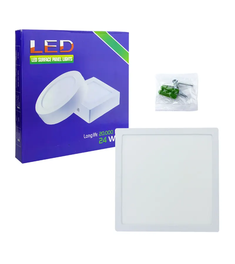 Foco Led Panel 24 Watt Cuadrado Sobrepuesto Luz Blanca