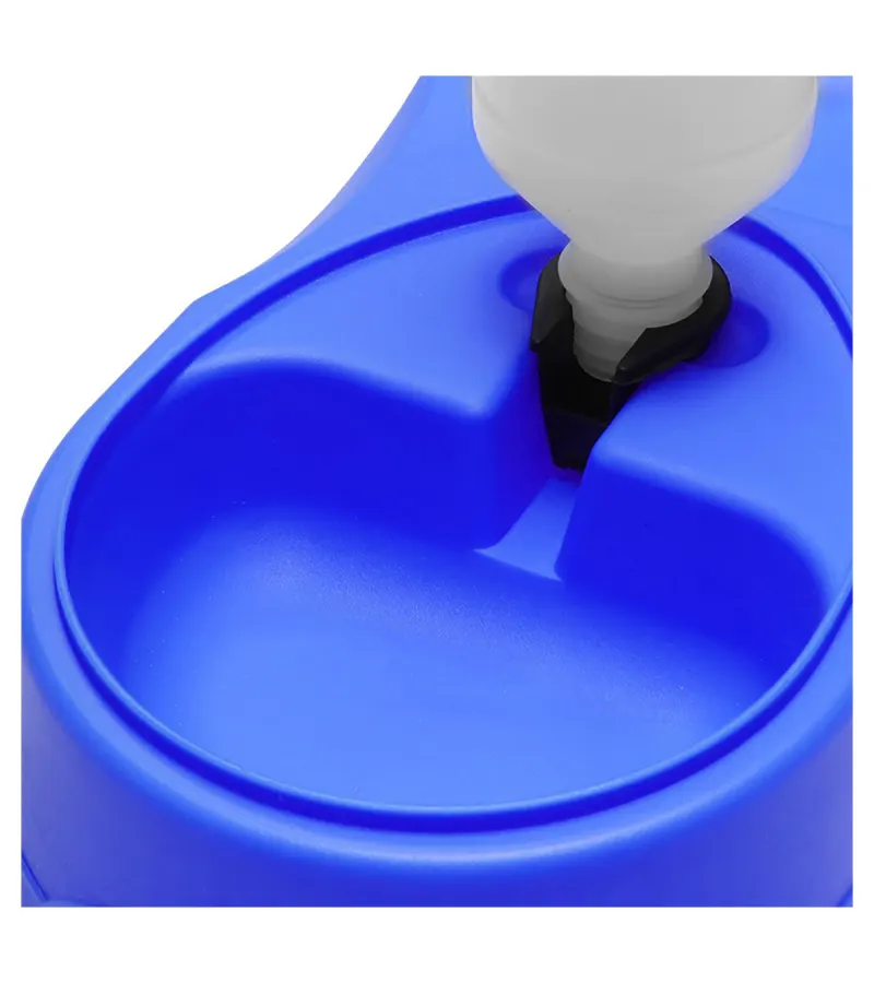 Dispensador Plato Agua Y Comida Mascotas Azul