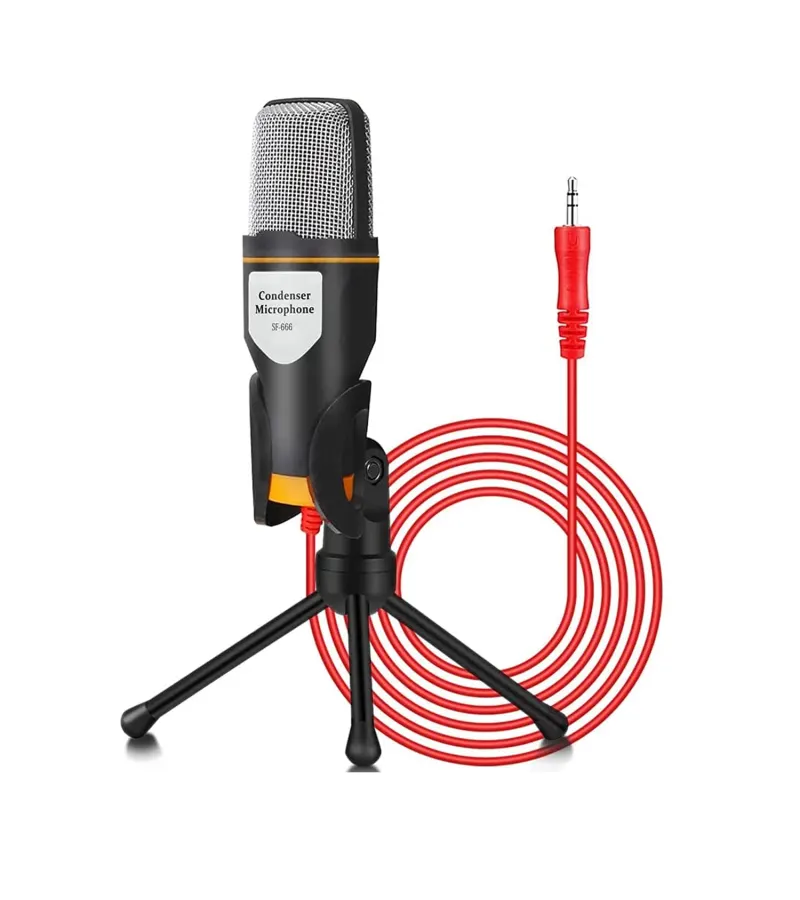 Micrófono Condensador Con Plug 3.5 Mm Y Atril