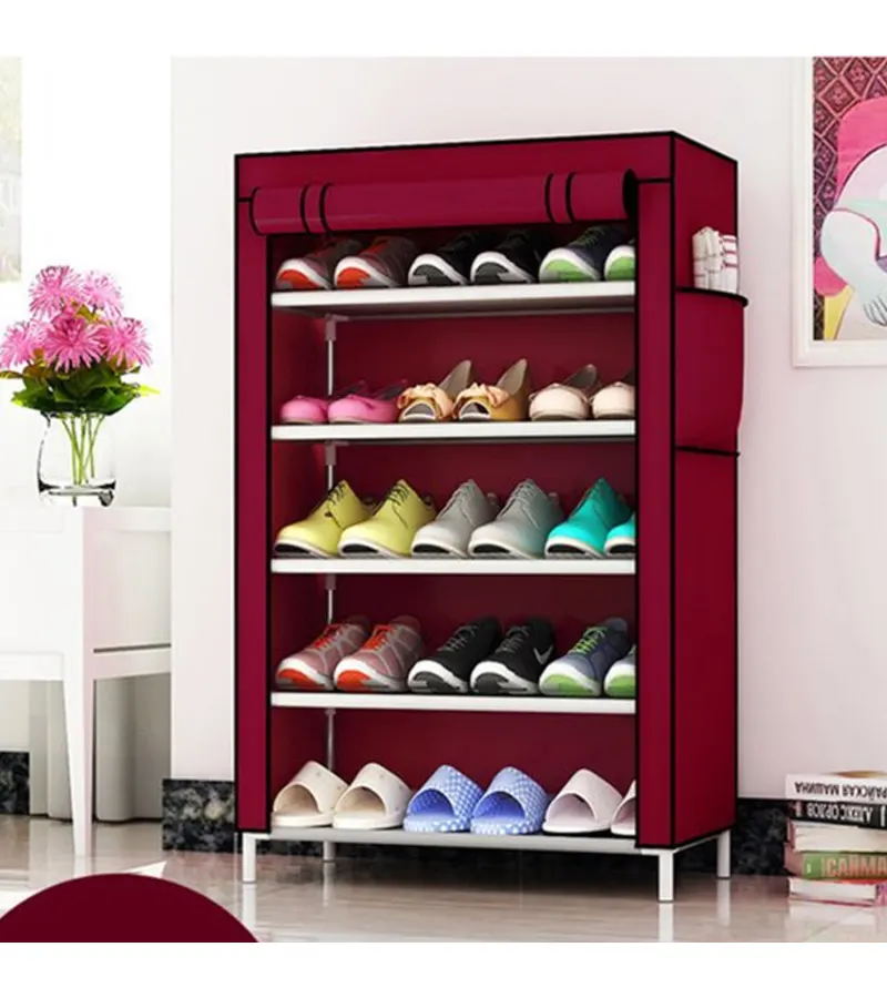 Zapatero Organizador Hogar Tela 5 Niveles Red Wine