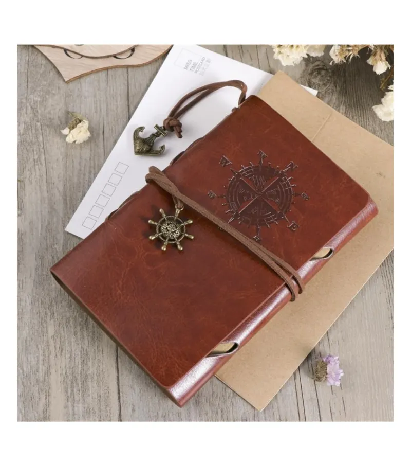 Agenda Vintage Con Cubierta Eco Cuero Cuaderno Marinero