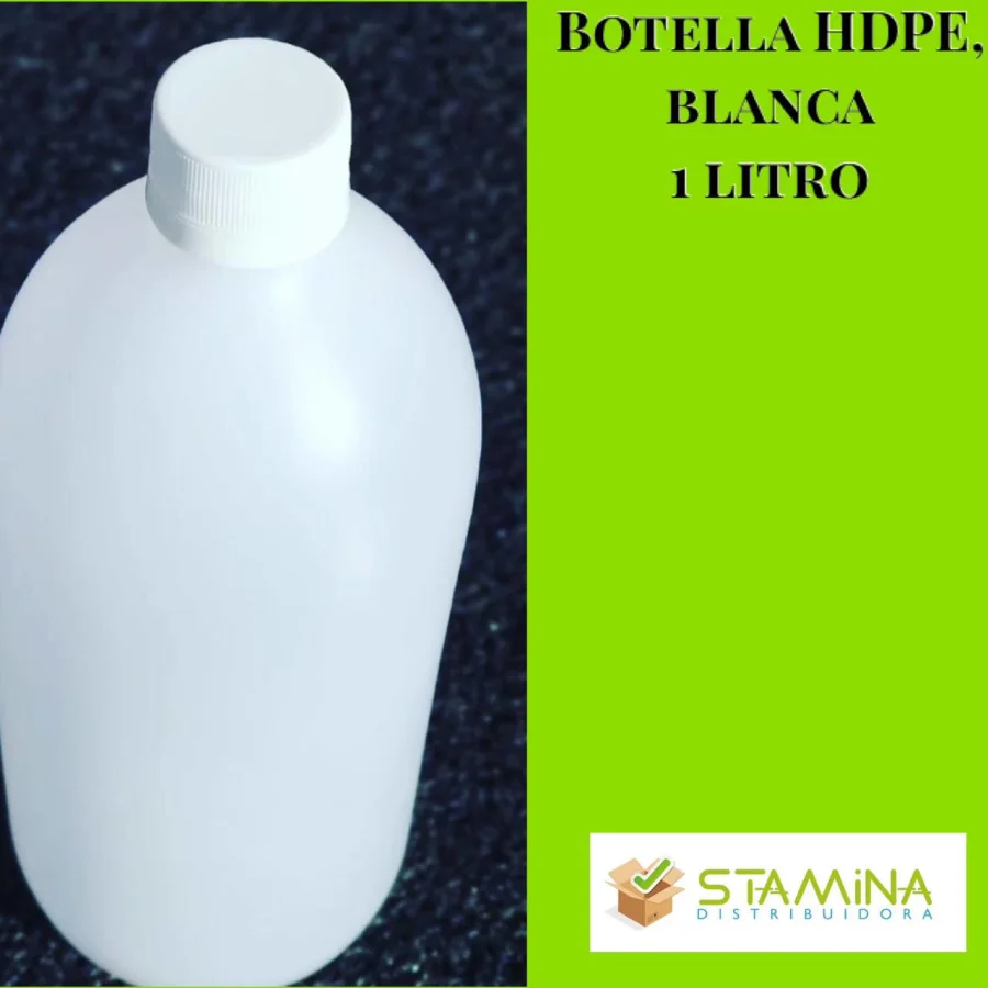 Botella de plástico HPDE . 1 litro 