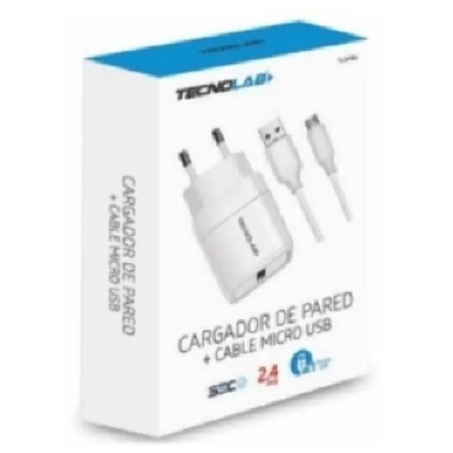 Cargador USB Carga Rápida 3.0 + Cable Micro USB Tecnolab® Negro