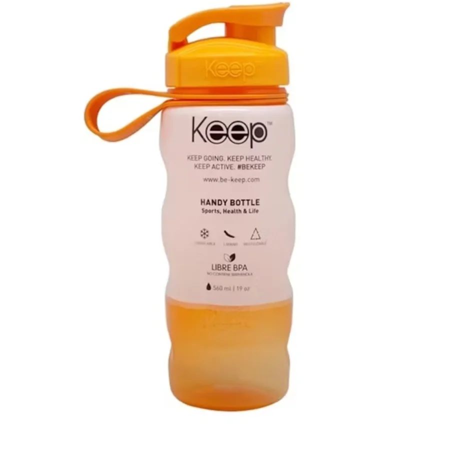 Botella Eva 1 litro naranja con tapón mecánico