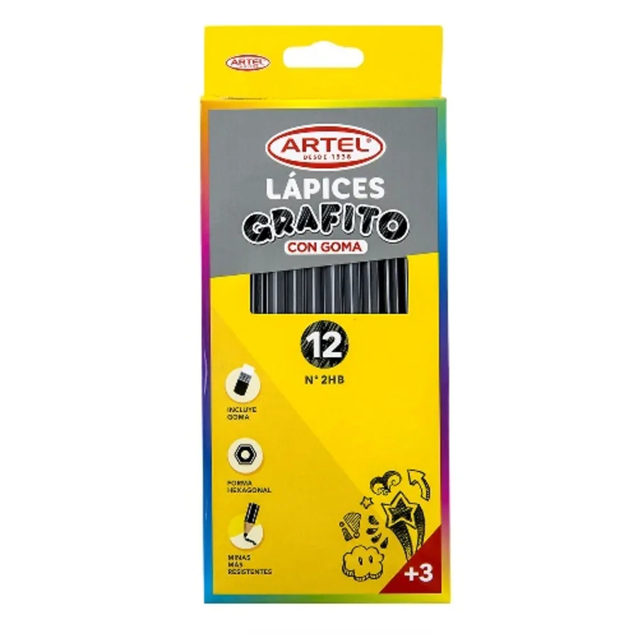 Lápiz ARTESCO Amarillo 2HB Caja 12un