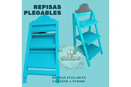 repisas sobre mesa plegable producto artesanal