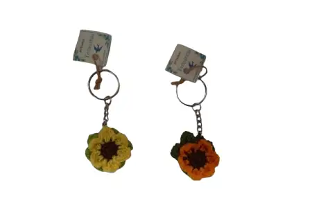 Llaveros girasol a crochet