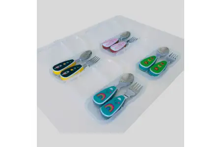 Set Cubiertos de Entrenamiento Para Bebés - Tenedor Y Cuchara + Estuche