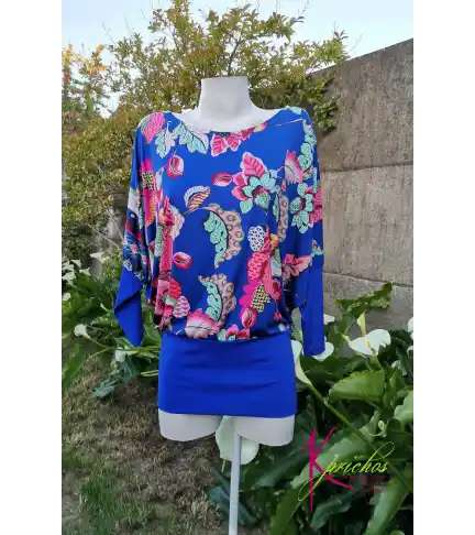 Polera en algodon con lycra estampada