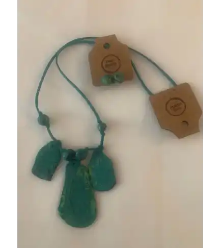 CONJUNTO COLLAR Y AROS PORCELANA (a350)