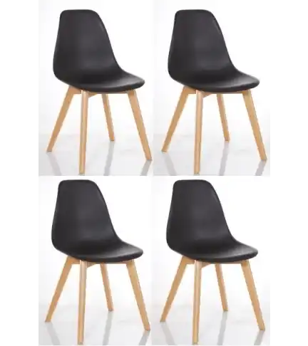 SILLA TULIP PACK DE 4 / SIN ACOLCHADO NEGRO