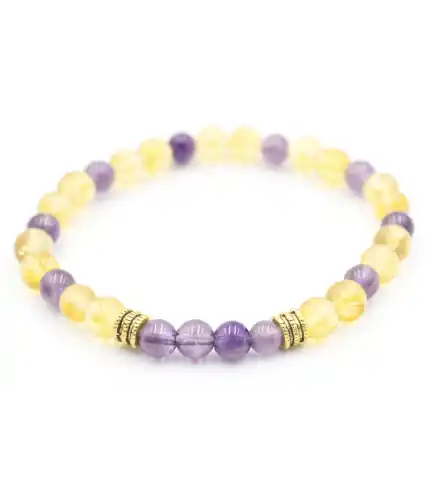 Pulsera de Citrino y Amatista 6mm