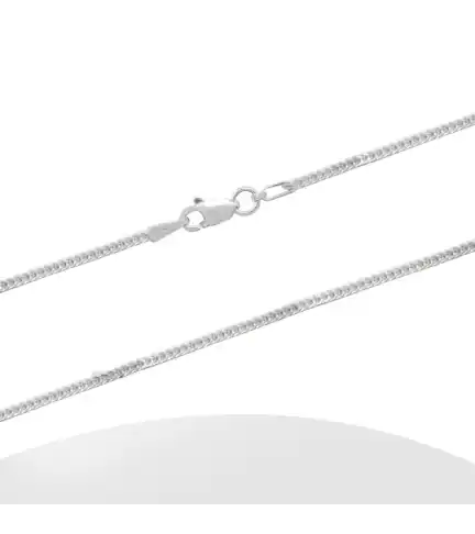 Set Circón Ovalado Blanco (incluye colgante y aros) y Cadena Cola De Zorro Ø 1.5. Largo: 50 cm. Joyas de plata 925.