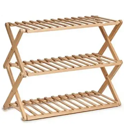Zapatero Organizador de Madera 3 Niveles Cafe Claro