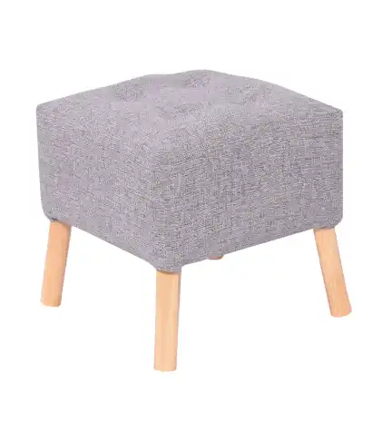Pouf Alemania Gris Claro Omega 42x42x43 Cm Máxima Design