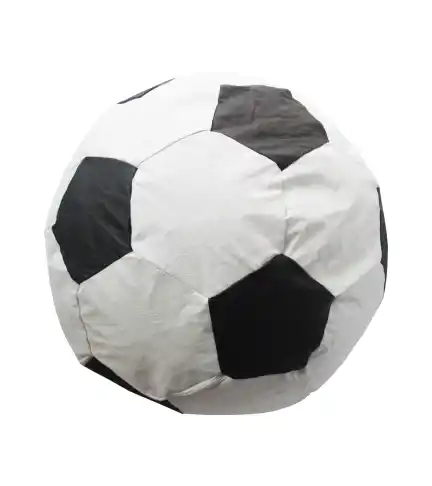 Pouf Pera Eco cuero (cuero sintético) Fútbol, 60x50x50 cm; hecho a mano en Chile.
