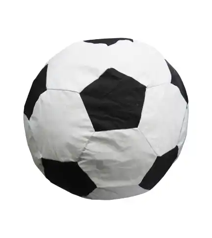 Pouf Pera Eco cuero (cuero sintético) Fútbol, 60x50x50 cm; hecho a mano en Chile.