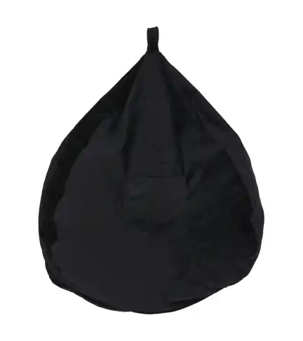 Pouf Pera Felpa Negro100x80x80 cm; hecho a mano en Chile