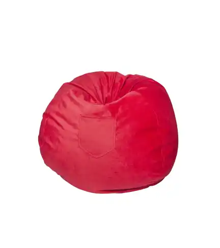 Pouf Pera Felpa Rosado 100x80x80 cm; hecho a mano en Chile.