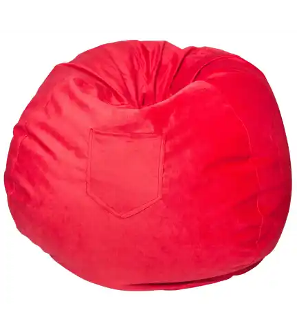 Pouf Pera Felpa Rosado 100x80x80 cm; hecho a mano en Chile.