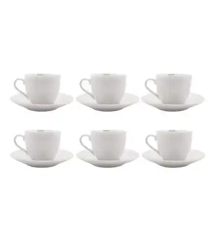Pack 6 Tazas Café Espresso blancas con Platillo 80cc.