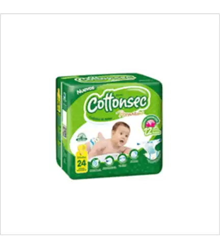 Pañal Infantil Cottonsec Premium Talla P (Paq. c/ 24 un)