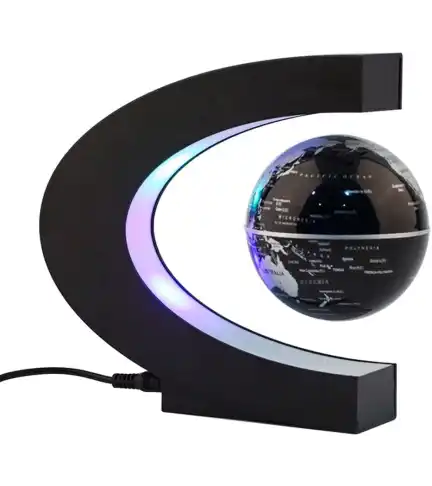 Lampara magnética, globo terráqueo.