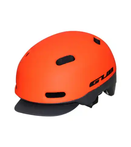Casco Bicicleta City Visera Profesional Talla L Naranjo