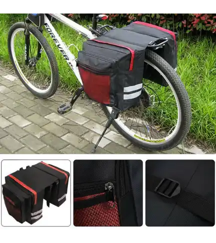 Bolso Bicicleta Organizador Tela 70x30x12 CM Rojo