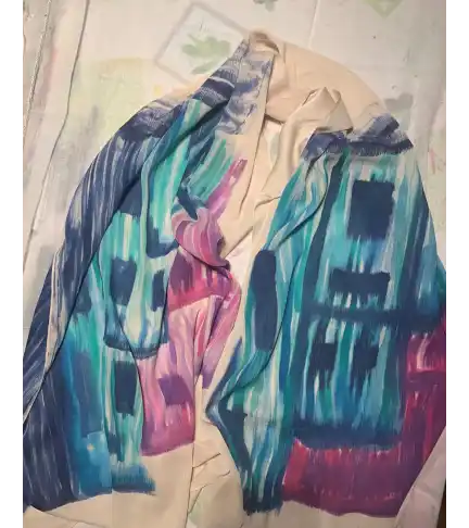 pañuelo de fibra vegetal pintado a mano diseño exclusivo
