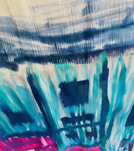 pañuelo de fibra vegetal pintado a mano diseño exclusivo