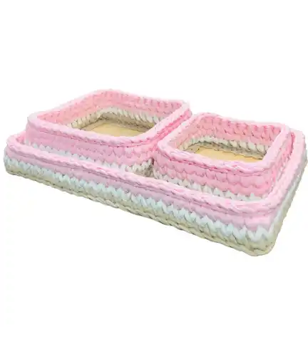 Organizador de pañales Trapillo Rosado y Beige